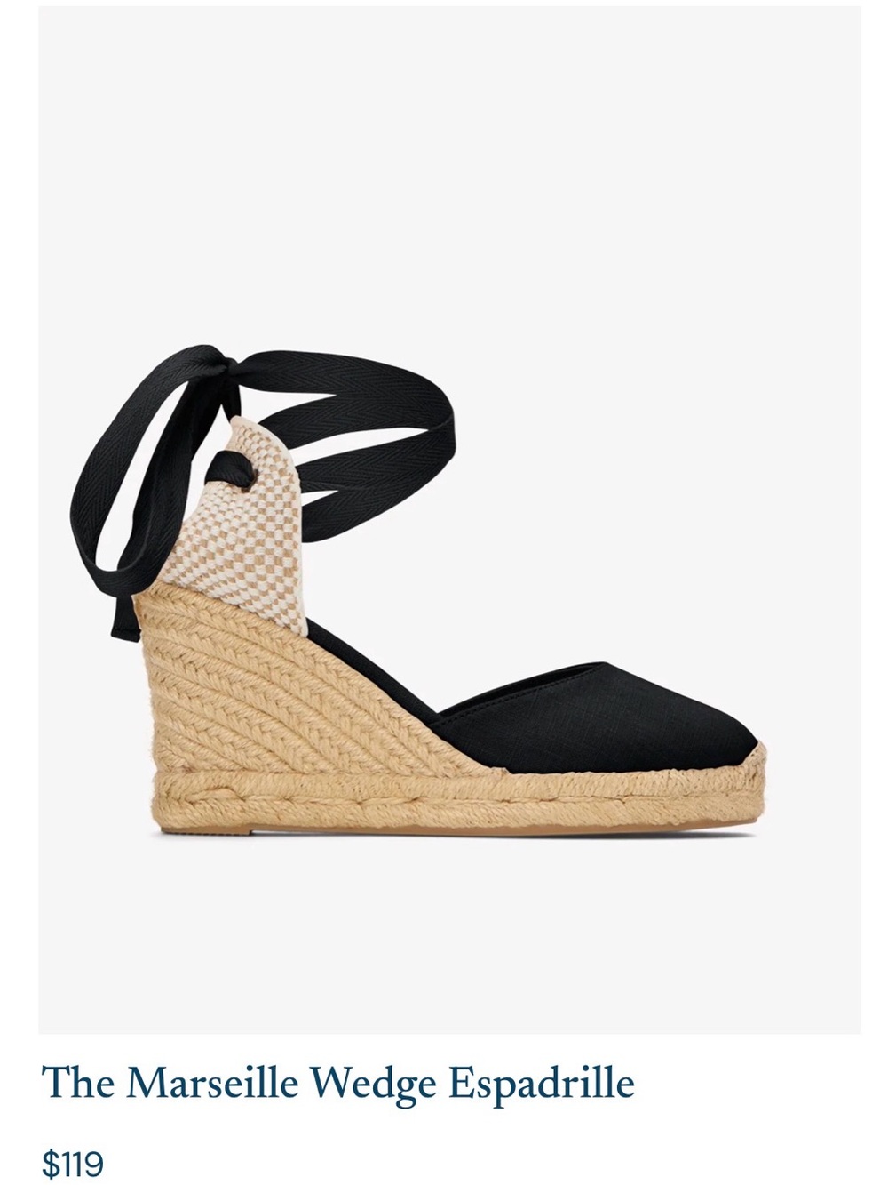 Soludos Black Espadrille Wedges